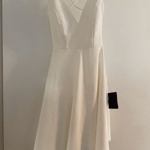 Believe in Love White Backless Skater Dress